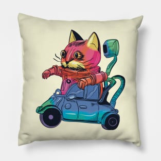 Robot Cat Driver Pillow