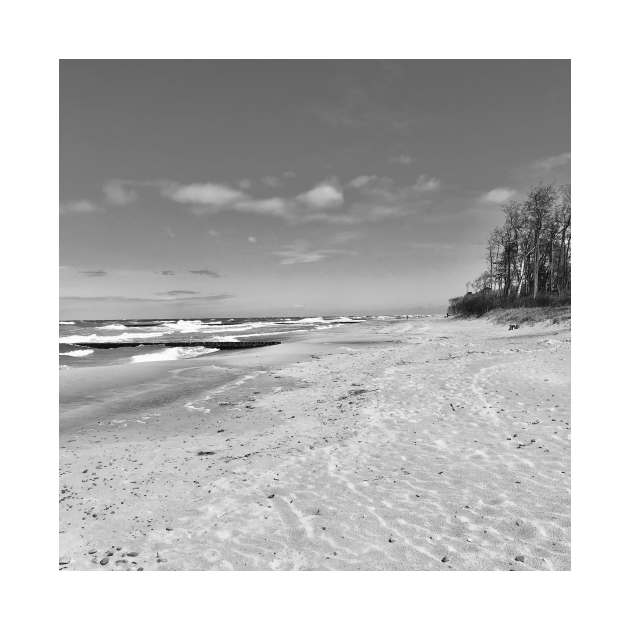 Life is a beach black and White dreamy photography by BlackWhiteBeige