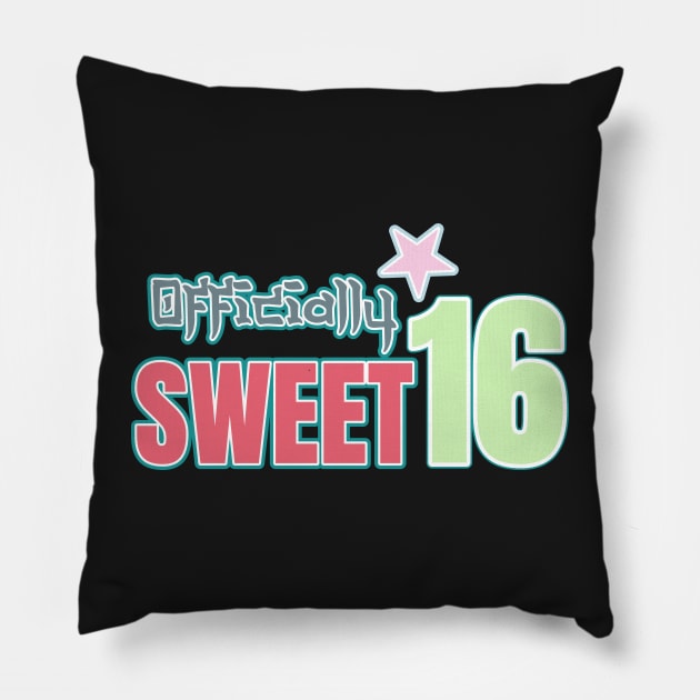 Officially Sweet 16 Pillow by PlusAdore