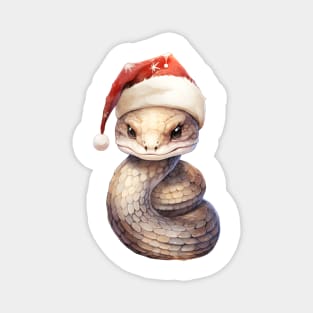 Western Diamondback Rattlesnake in Santa Hat Magnet