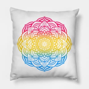 Gradient Pansexual Pride Mandala Pillow