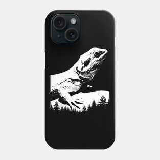 Bearded Dragon Lizard Vintage Distressed Reptile Forest Tree Silhouette Art Phone Case