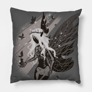 Gothic Skeleton Fairy Grunge Pillow