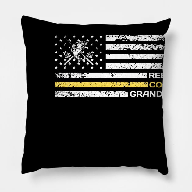 Reel Cool Grandpa - Fishing Grandfather Pillow by busines_night