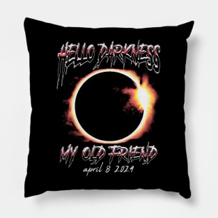 Hello Darkness April 8th 2024 Eclipse Pillow