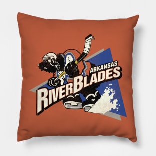 Defunct Arkansas Riverblades Hockey Team Pillow