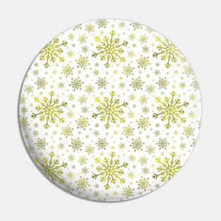 White & Yellow Gold Pretty Snowflake Winter Pattern Pin