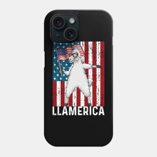 Llamerica Funny Llama American Flag Phone Case