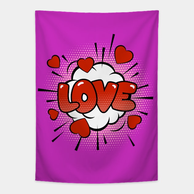 Love Speech Bubble Tapestry by JunkyDotCom