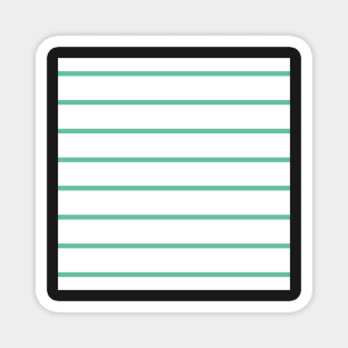 Narrow aqua and white stripes 3 Magnet