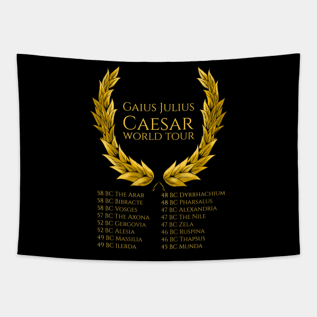 Gaius Julius Caesar World Tour Roman History Tapestry by Styr Designs