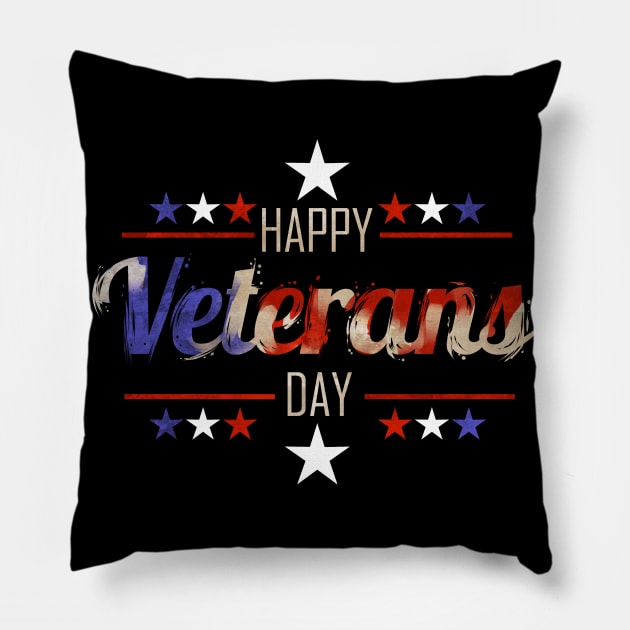 Happy Veterans Day Pillow by SinBle