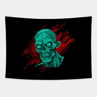 Creepy Zombie head horror Tapestry