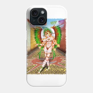 Christmas Quetzalcoatl Tecnica Mask Background  Jagged Phone Case