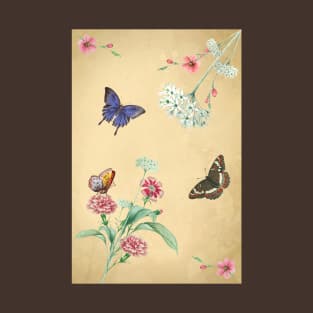 Vintage Flowers and Butterflies T-Shirt