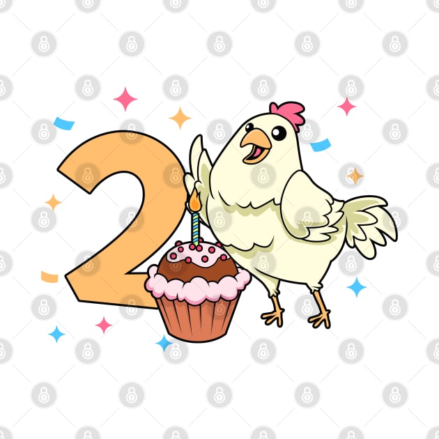 I am 2 with chicken - kids birthday 2 years old by Modern Medieval Design