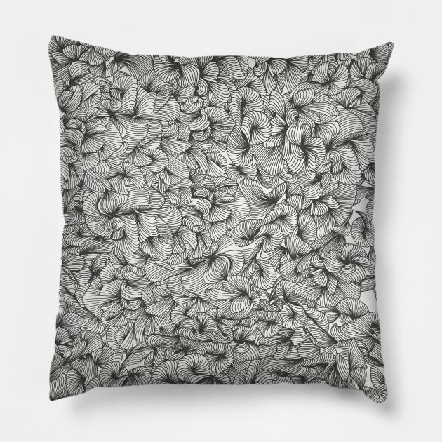 Abstract Pattern Black Pillow by CatCoq