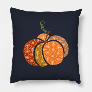 Pumpkin Japanese pattern plaid Autumn Halloween Thanksgiving Pillow