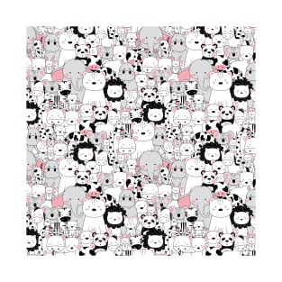 Animal Doodle Pattern T-Shirt