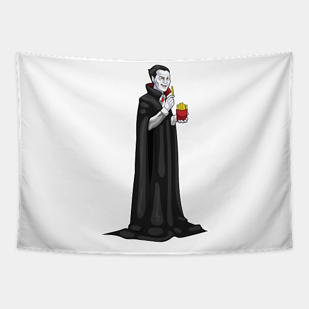 Vampire Halloween French fries Tapestry by Markus Schnabel