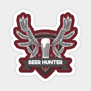 Beer Hunter Fun Black and Grey Magnet