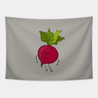 Happy Cute Beetroot Cartoon Tapestry