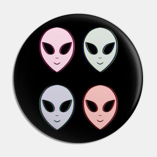 Happy Pastel Aliens Pin