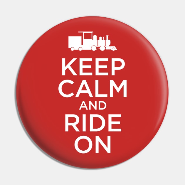 Keep Calm and Ride On - Railroad Tee Pin by Go Mouse Scouts