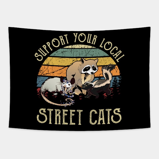 Support Your Local Street Cats Vintage Tapestry by Ortizhw