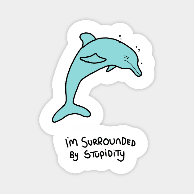 Grumpy Dolphin Magnet by grumpyanimals