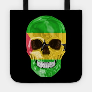 Sao Tome And Principe Flag Skull - Gift for Sao Tomean With Roots From Sao Tome And Principe Tote