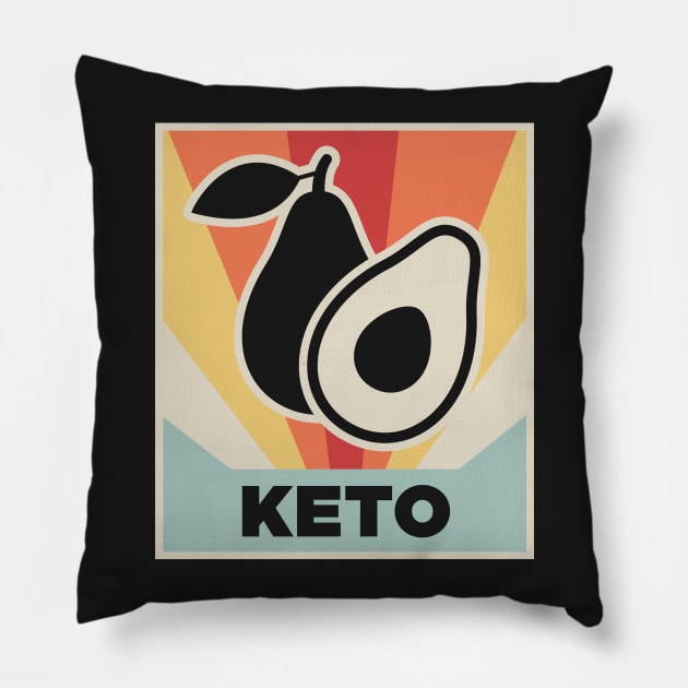Retro Vintage KETO Olive Pillow by MeatMan