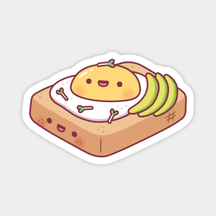 Cute Egg And Avocado Toast Magnet