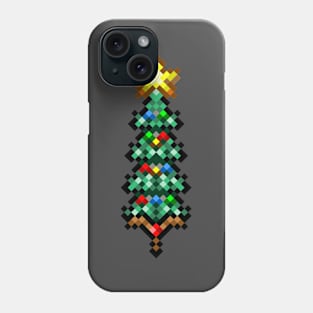 Retro 8 bit christmas tree Phone Case