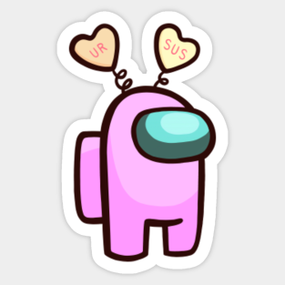 Among Us Pink Stickers Teepublic