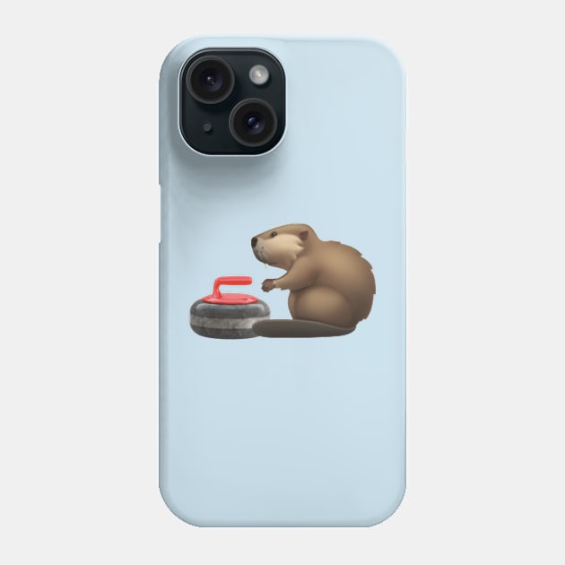 Curling Beaver Phone Case by MooseFish Lodge