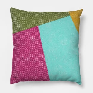 Green Yellow Fuschia Pink Teal Background Aesthetic Style Pillow