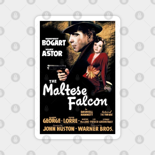 The Maltese Falcon Movie Poster (Dark Noir) Magnet by Noir-N-More