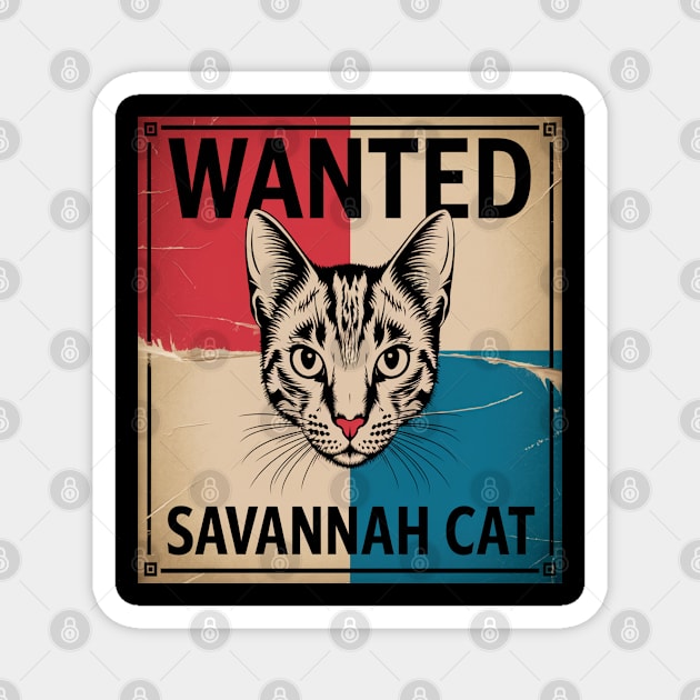 Savannah Cat , Unique, Exotic Feline Design Magnet by Pixel Threads 