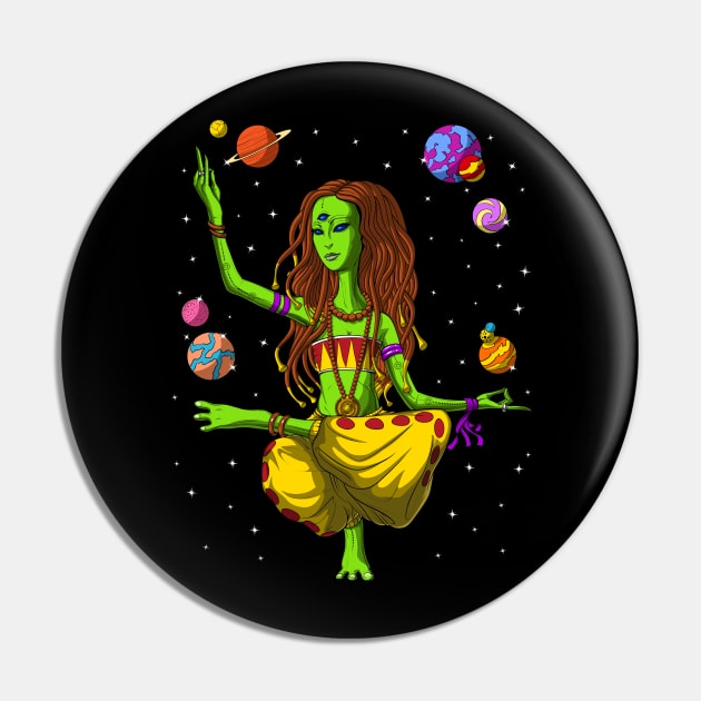 Hippie Alien Yoga Pin by underheaven