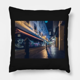 Melbourne Laneway at Night Pillow