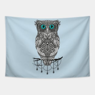 Best T-shirt is great for owl fans, Black Mandala Owl art Tapestry