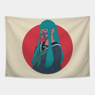 Samurai School Girl Tapestry