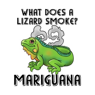 Lizard Smoke Mariguana Green Iguana bearded dragon T-Shirt