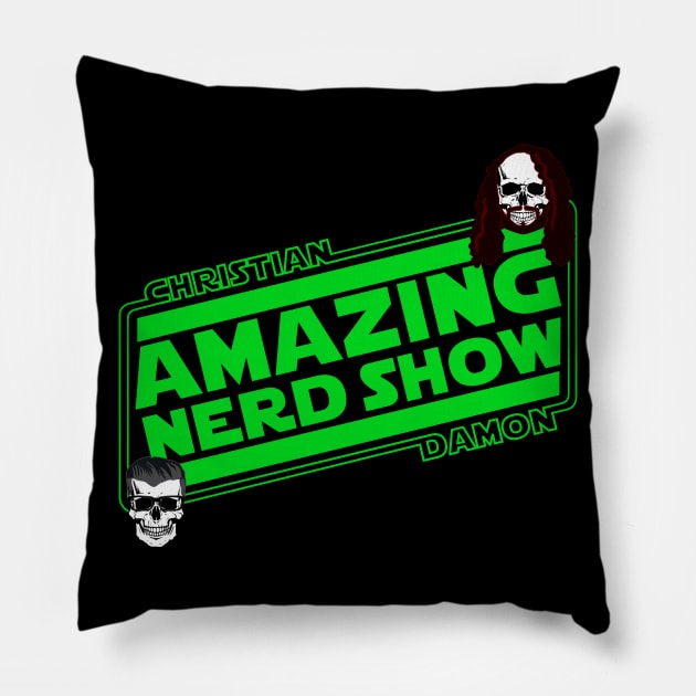 Ecto Green Amazing Nerd Show Logo Pillow by The Amazing Nerd Show 