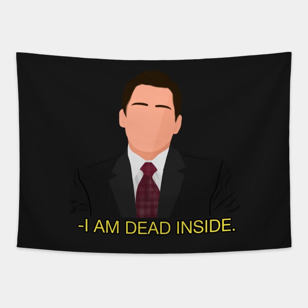 Office Michael Scott I Am Dead Inside Meme Fan Art Tapestry by senaeksi