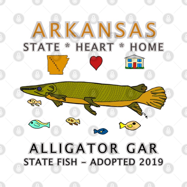 Arkansas - Alligator Gar - State, Heart, Home - State Symbols by cfmacomber