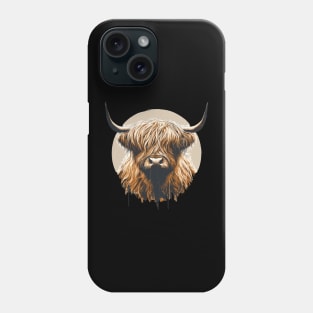 Funny vintage scottish highland cow heilan coo Phone Case