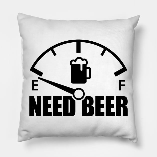 Beer Need Fuel Gauge (black) Pillow by GetThatCar