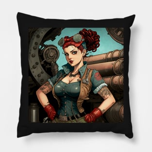 Rosie the Steampunk Rivetor Pillow